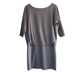 White House Black Market Grey Shimmer Bodycon Mini Dress Dolman Sleeves Size XS